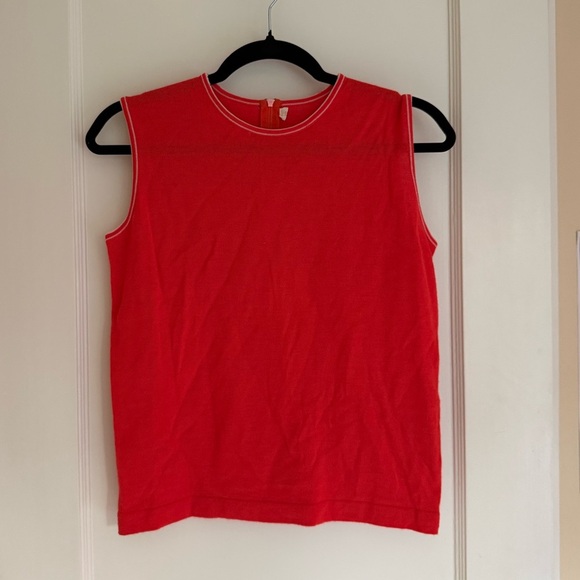 Vintage 70s Orange Acrylic Sleeveless Top - Picture 1 of 5